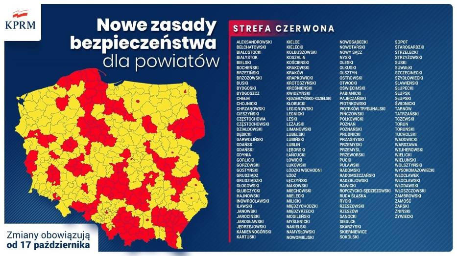 Nowe zasady bezpieczeństwa od  17.10.2020r. (sobota).