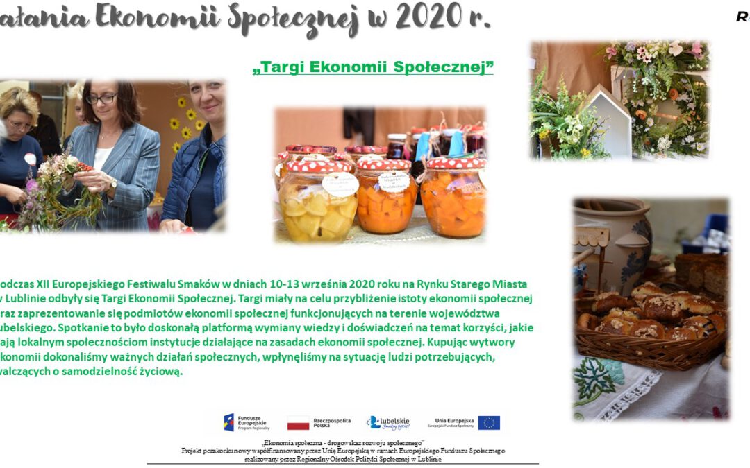 Ekonomia Społeczna- Drogowskaz Rozwoju Społecznego- podsumowanie działań w 2020r.