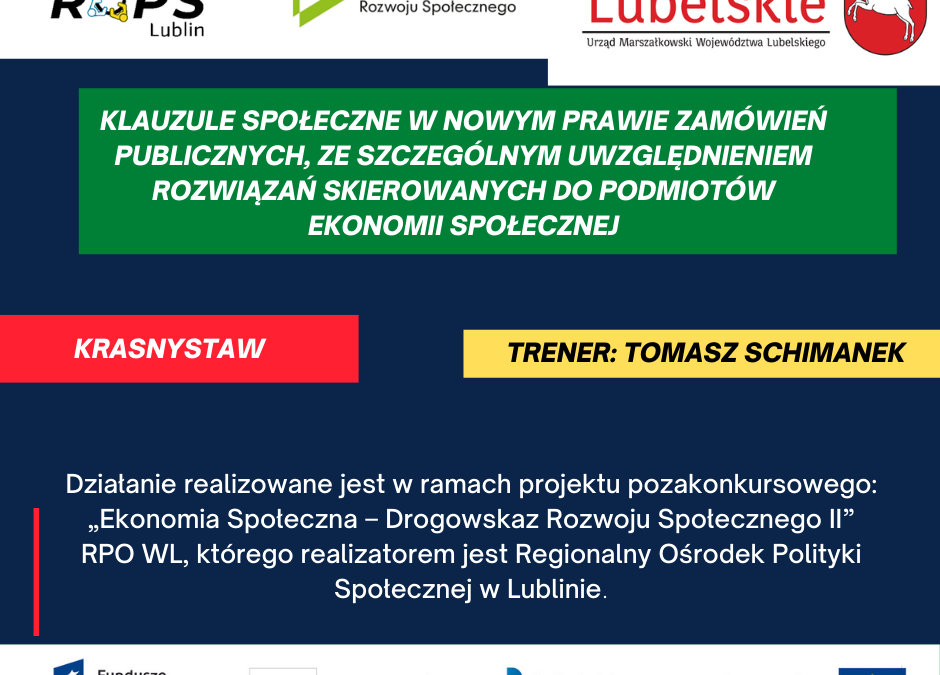 Klauzule społeczne w nowym Prawie zamówień publicznych- Krasnystaw