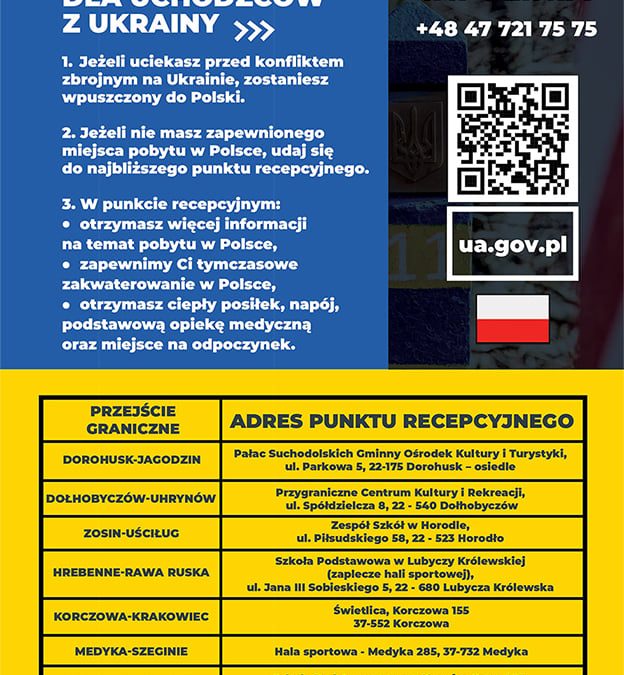 Informacje o pomocy dla obywateli Ukrainy