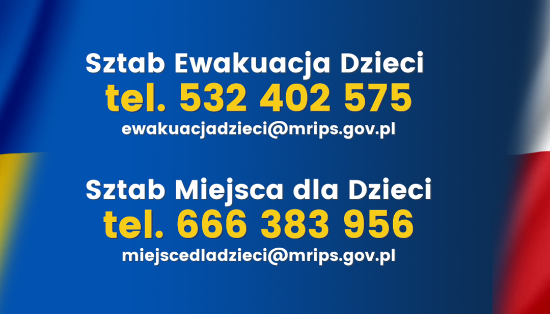 W MRiPS powstały dwa sztaby do ewakuacji i rozlokowania w Polsce dzieci z Ukrainy