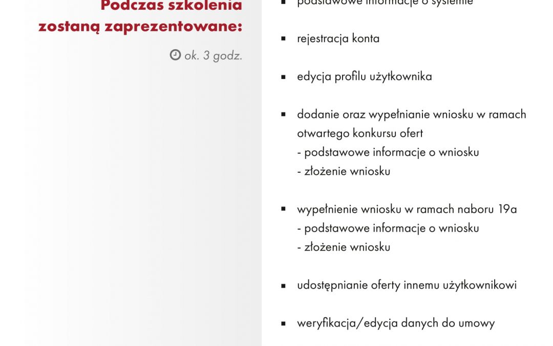 Szkolenie dla organizacji pozarządowych z obsługi systemu Witkac