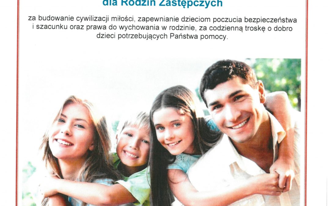 Dyplom Uznania dla Rodzin Zastępczych