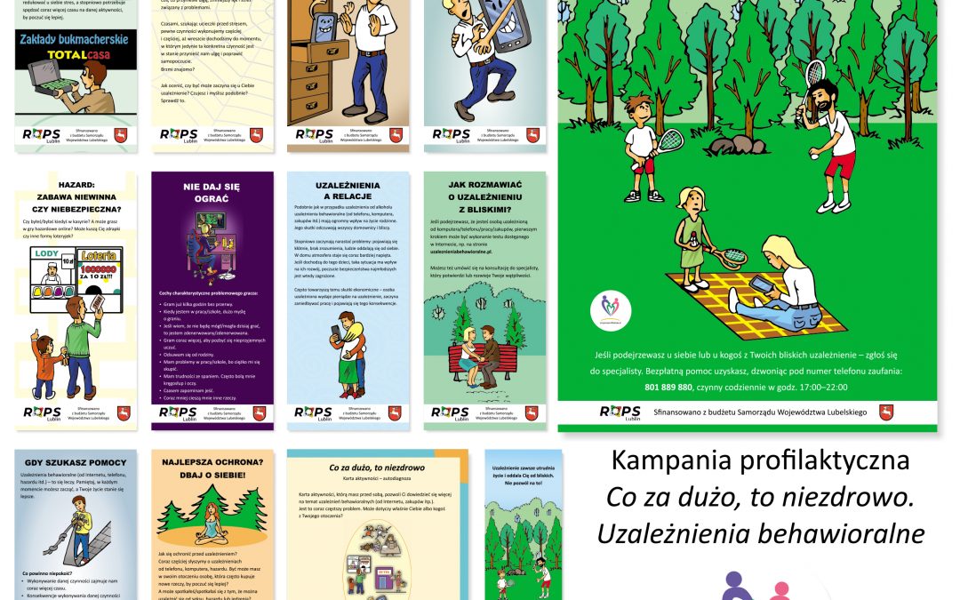 Kampania profilaktyczna „Co za dużo, to niezdrowo. Uzależnienia behawioralne”