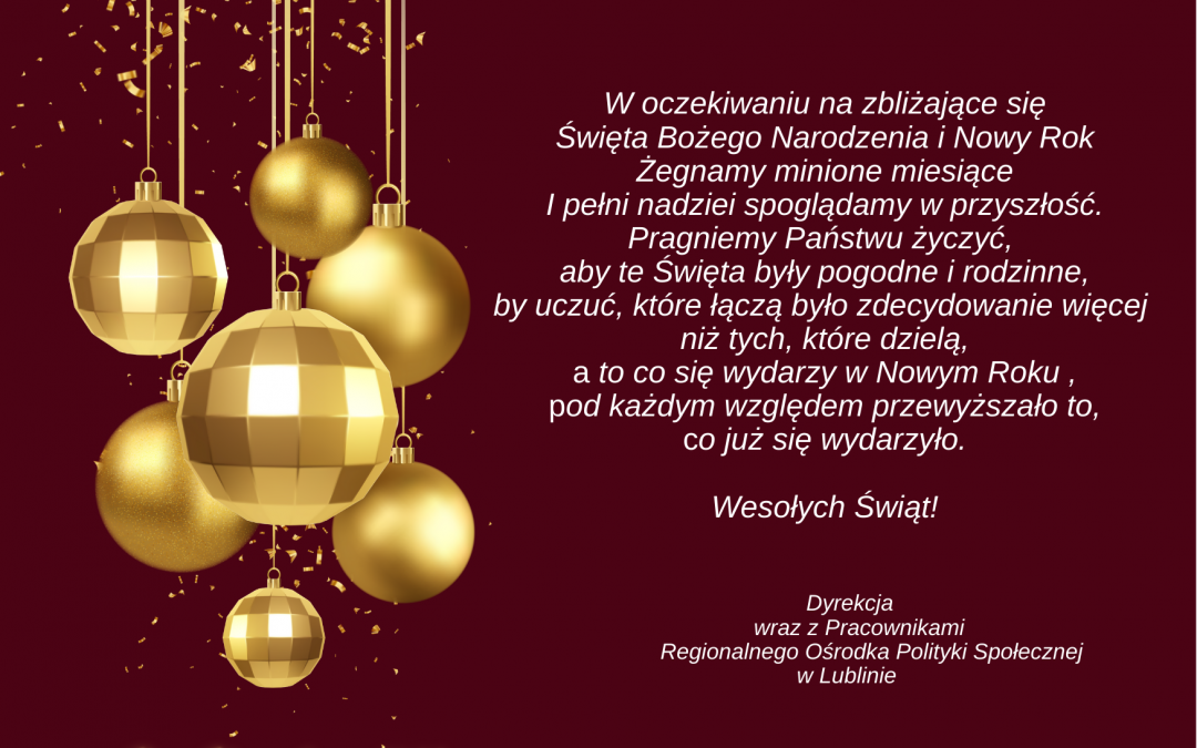 WESOŁYCH ŚWIĄT BOŻEGO NARODZENIA