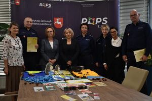 Uroczyste przekazanie materiałów profilaktyczno-edukacyjnych dla Komendy Miejskiej Policji w Lublinie oraz Komendy Powiatowej Policji w Kraśniku w ramach porozumień współpracy w zakresie realizacji przedsięwzięć profilaktycznych w roku 2023.