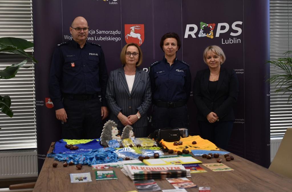 Uroczyste przekazanie materiałów profilaktyczno-edukacyjnych dla Komendy Miejskiej Policji w Lublinie oraz Komendy Powiatowej Policji w Kraśniku w ramach porozumień współpracy w zakresie realizacji przedsięwzięć profilaktycznych w roku 2023.