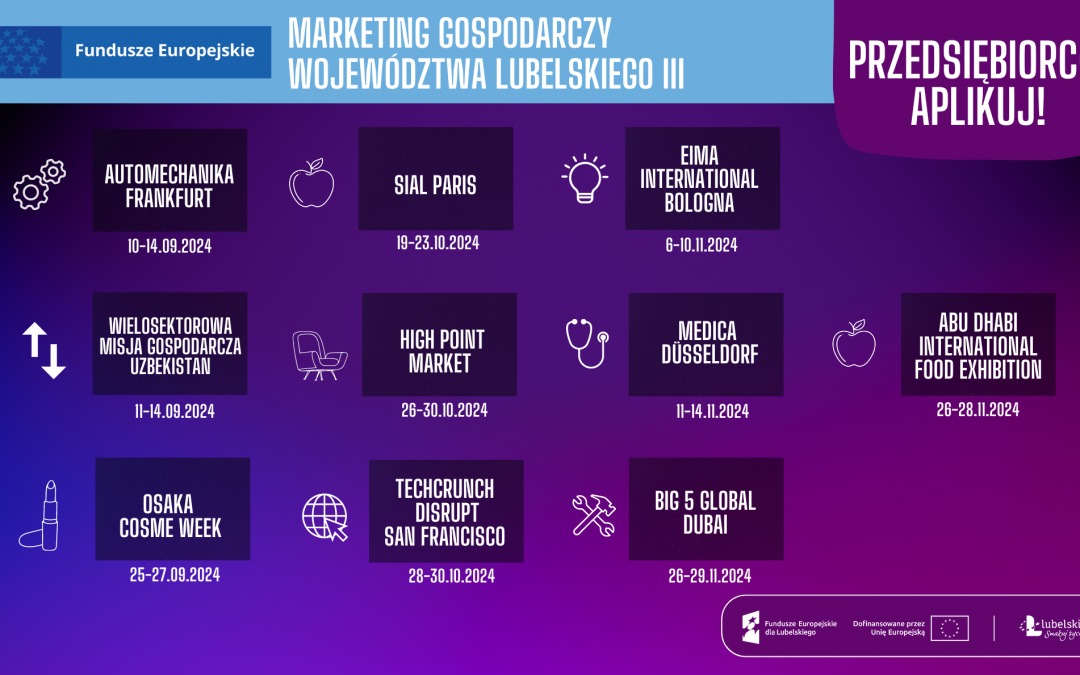 NABORY na misje gospodarcze i wydarzenia targowo-wystawiennicze dla MŚP z województwa lubelskiego