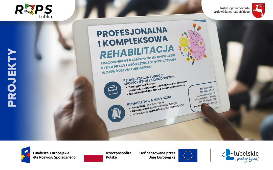 Rekrutacja do projektu „Wypracowanie i wdrożenie programu kompleksowej rehabilitacji psychologicznej dla osób z zaburzeniami psychicznymi, depresyjnymi i nerwicowymi”