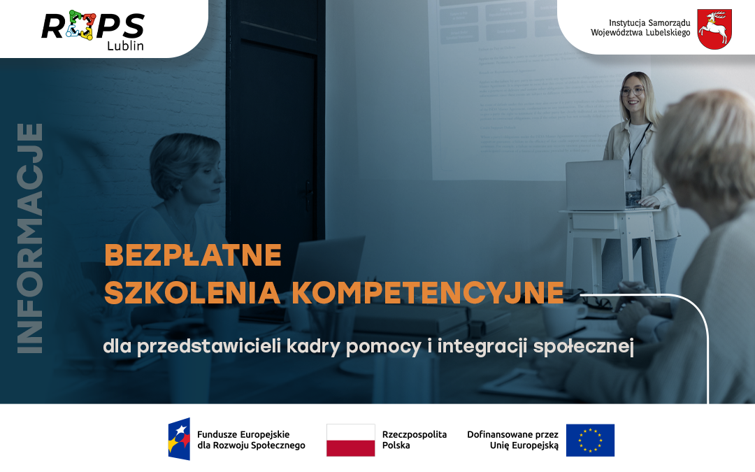 Zaproszenie do udziału w bezpłatnych szkoleniach kompetencyjnych  dotyczących Centrów Usług Społecznych
